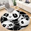 1pc Panda Family Office Round Area Rug, Indoor Mat Suitable For Office, Under Office Chairs Bedroom Living Room Home Decor, Room Deco