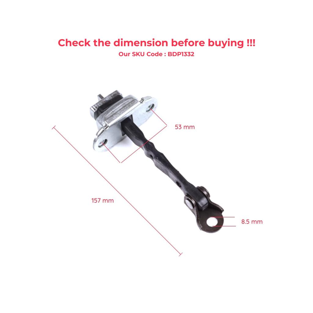 BDP1332-1 2 Pieces Front Door Hinge Stop Check Strap Limiter for Citroen C1 Peugeot 108 Toyota Aygo MK2 2014-On 5-Door B000873180