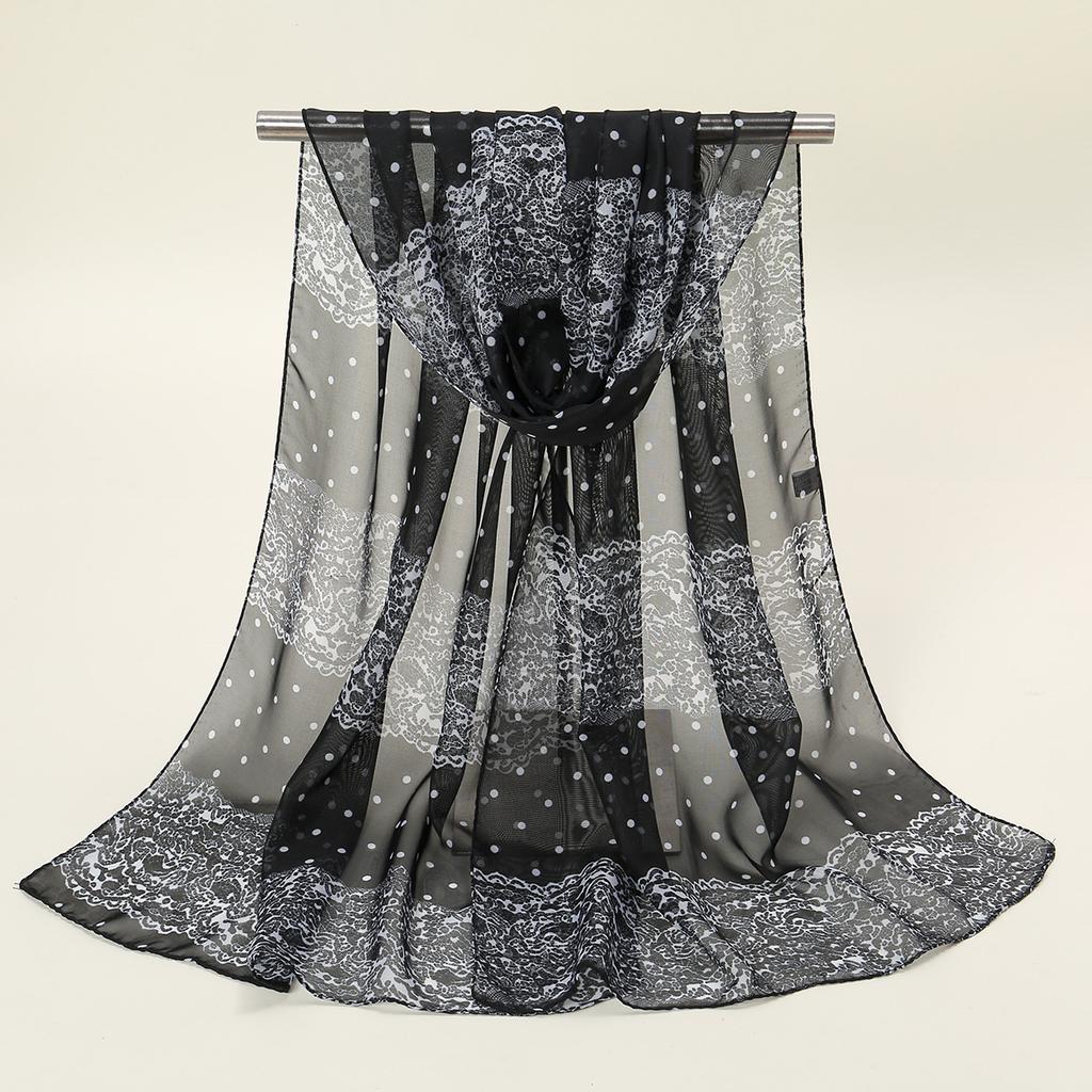 New Chiffon Printed Sun Protection Beach Scarf Scarf Thin Women's Versatile Chiffon Fresh Neck Scarf