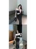 Schwarzes Spitzen-Camisole mit Schleife & Rock Zweiteiler für Damen - Neuer Stil Sommer-Outfit