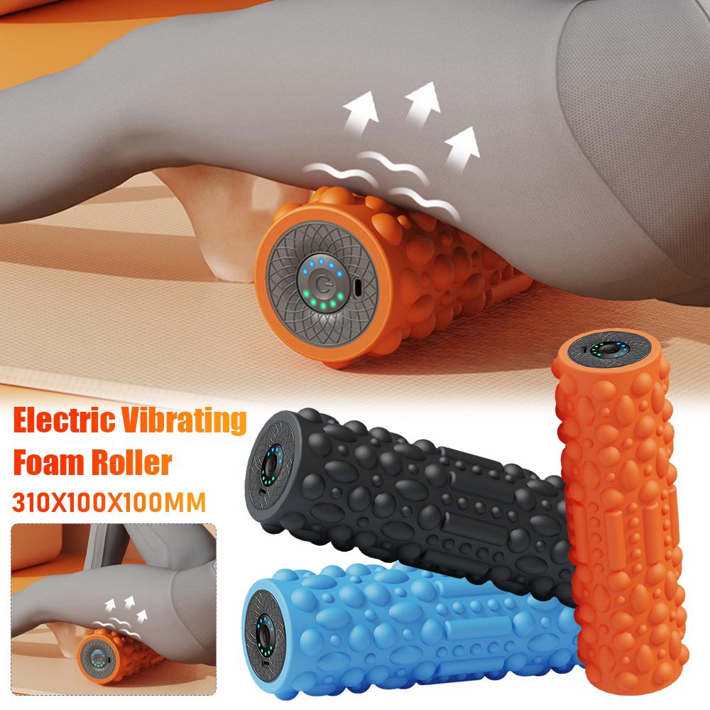 Electric Vibrating Foam Roller Massage Column Rechargeable Exercise Rollers For Yoga Pilates Muscle Tissue Relaxation Massager