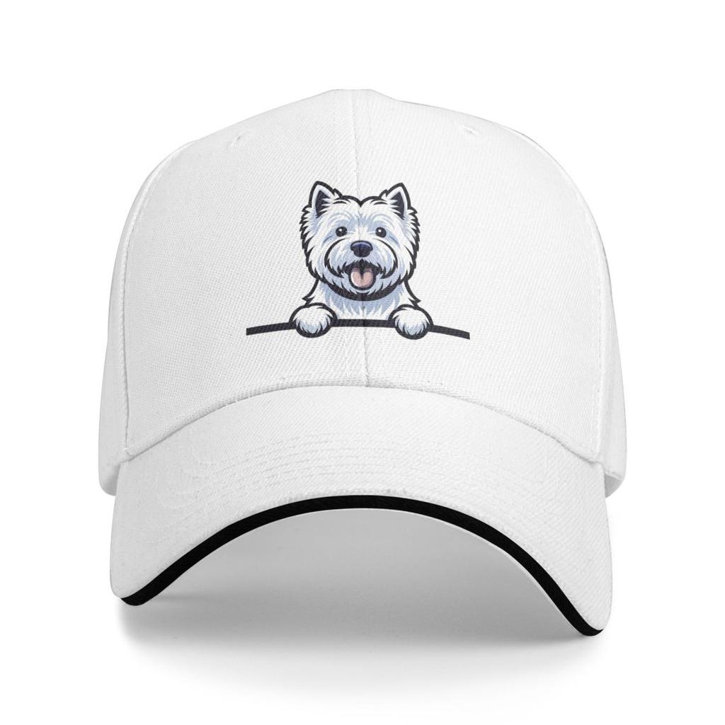 Peeking Dog West Highland White Terrier Baseball Caps Snapback Baseball Hats Breathable Casual Casquette Outdoor Unisex