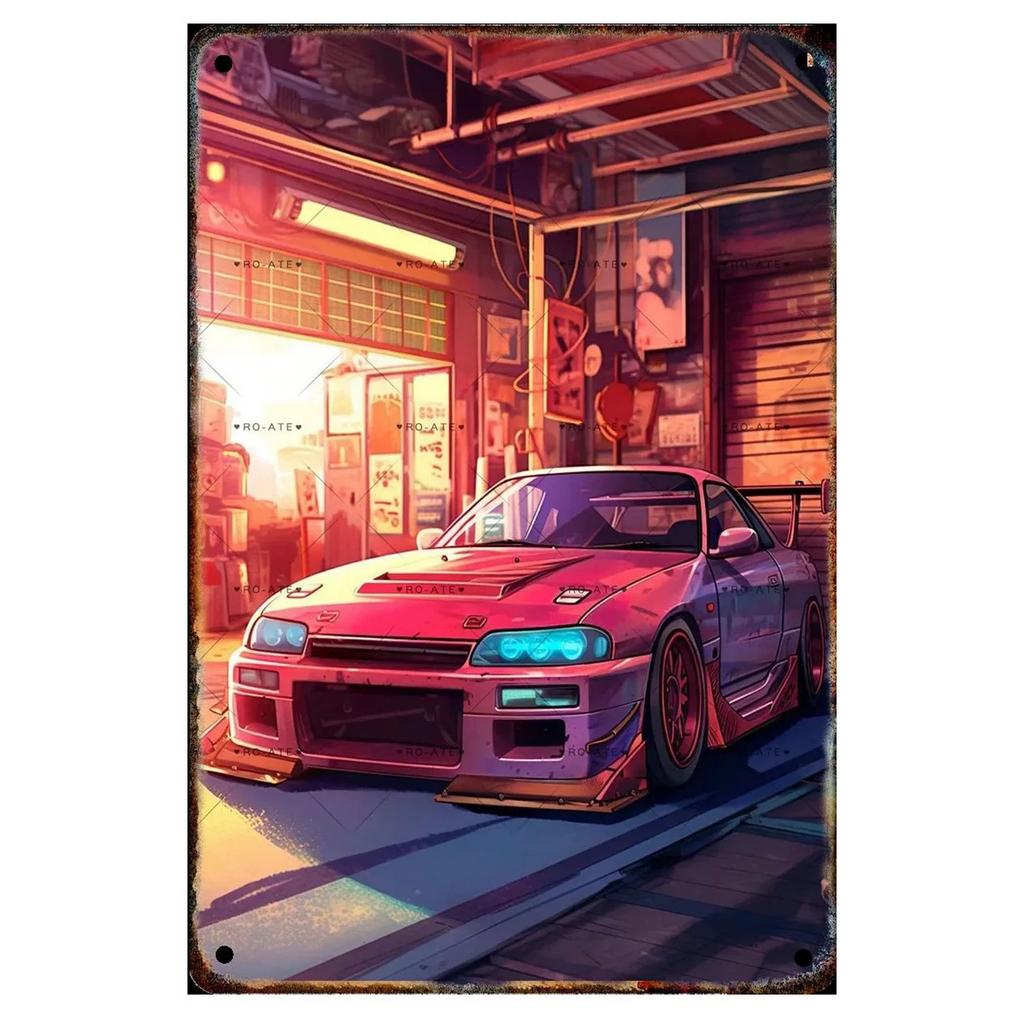 Plaque Metal Tin Signs Classic Cars Wall Decoration Vintage Art Posters Iron Painting for Man Cave Home Cafe Game Room Club Bar