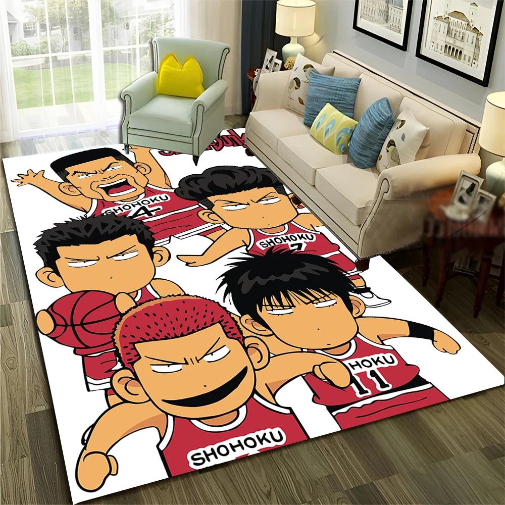 3D Basketball Anime Slam Dunk Cartoon Carpet Rug for Home Living Room Bedroom Sofa Doormat Decor,kid Area Rug Non-slip Floor Mat