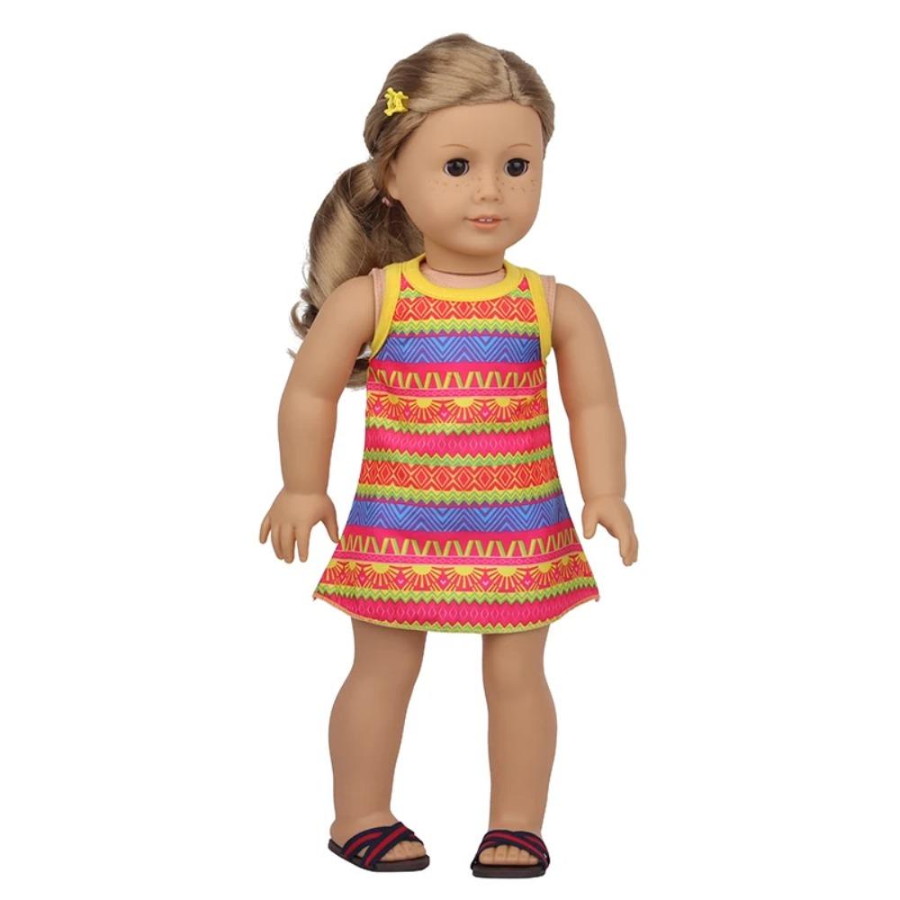 Toy Accessorie White Fashion Dress For 43 Cm Baby New Born Dolls For 18 Inch American Doll Toys For Girl's Gift