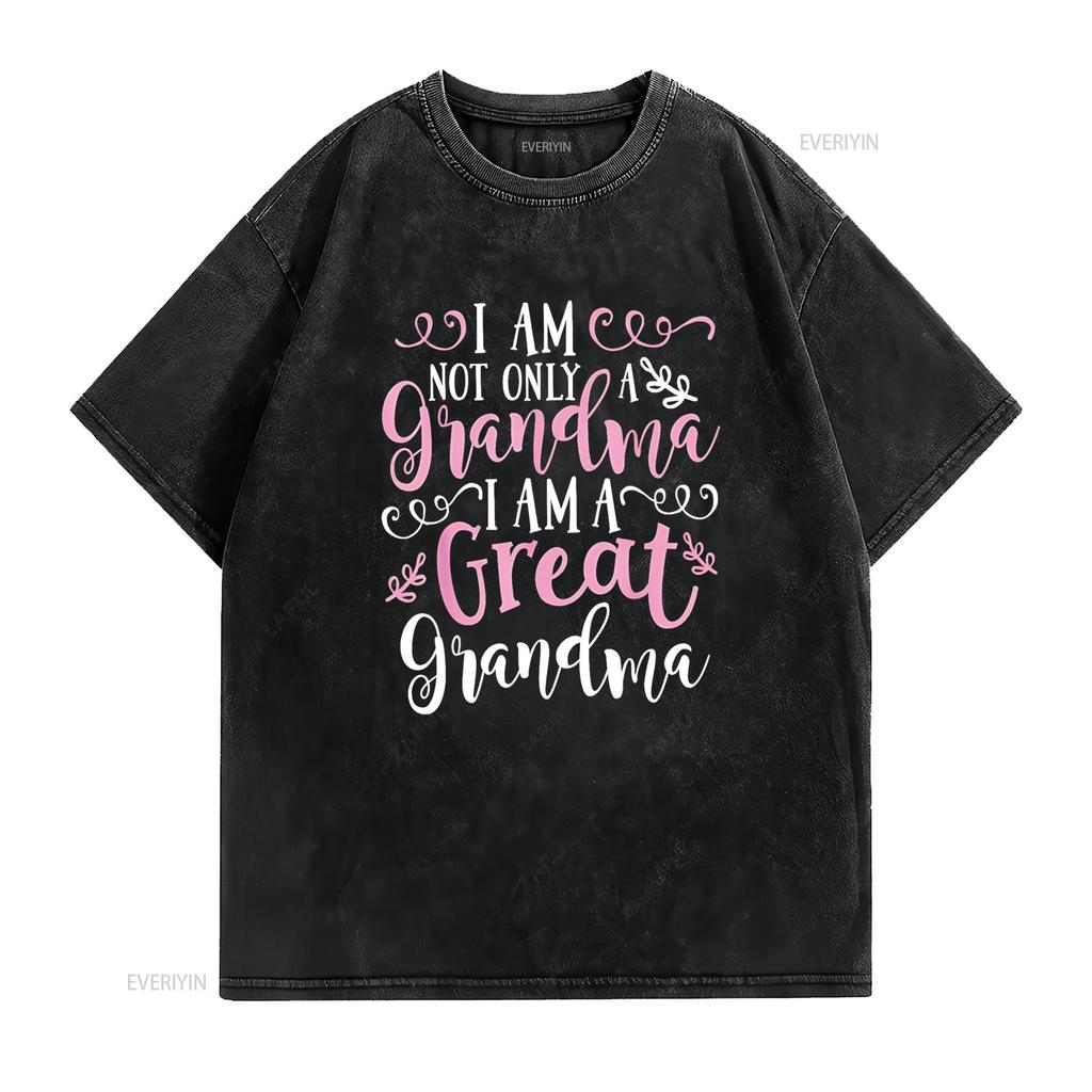 Cute Great Grandma T Shirt Funny  Vintage Washed Graphic Breathable Versatile Slightly Designer Clothes Comfortable Casual