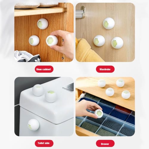 Yiooskl 6 Portable Shoe Deodorizer Balls, Compact Plastic Air Freshener Balls for Freshness On the Go