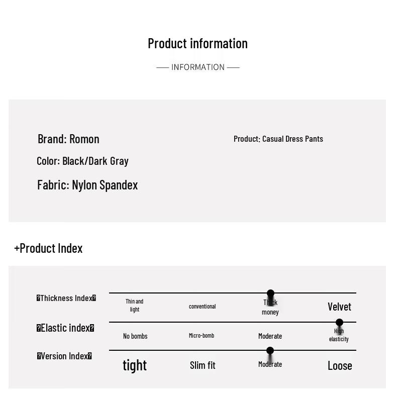 ROMON Men's 90% Goose Down Straight-Leg Suit Trousers