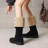 Belt buckle large size women's boots with increased inner height but knee boots matte European and American winter boots round head