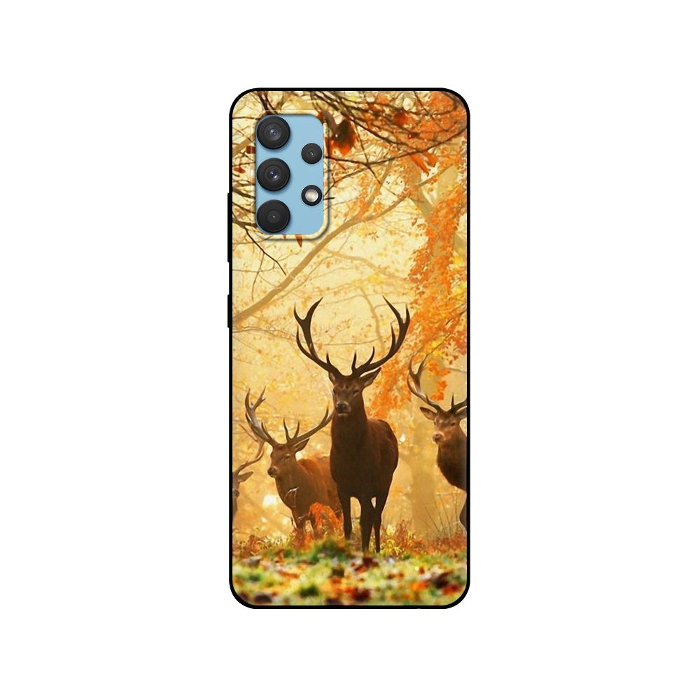 Czarny pokrowiec tpu do Samsunga Galaxy A12 A22 A32 A42 A52 A72 4g 5g S21 PLUS ultra tylna obudowa Deer Hunting