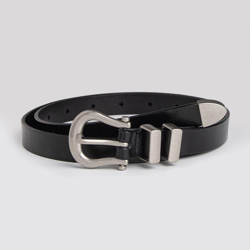 Genuine Leather Business Waist Belt For Women With Round Buckle For Office Attire