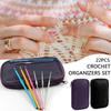 22pcs/Set Crochet Hooks Needles Stitches Knitting Craft Crochet Weaving Tools With Storage Bag Multicolor Mixed Sewing Tools