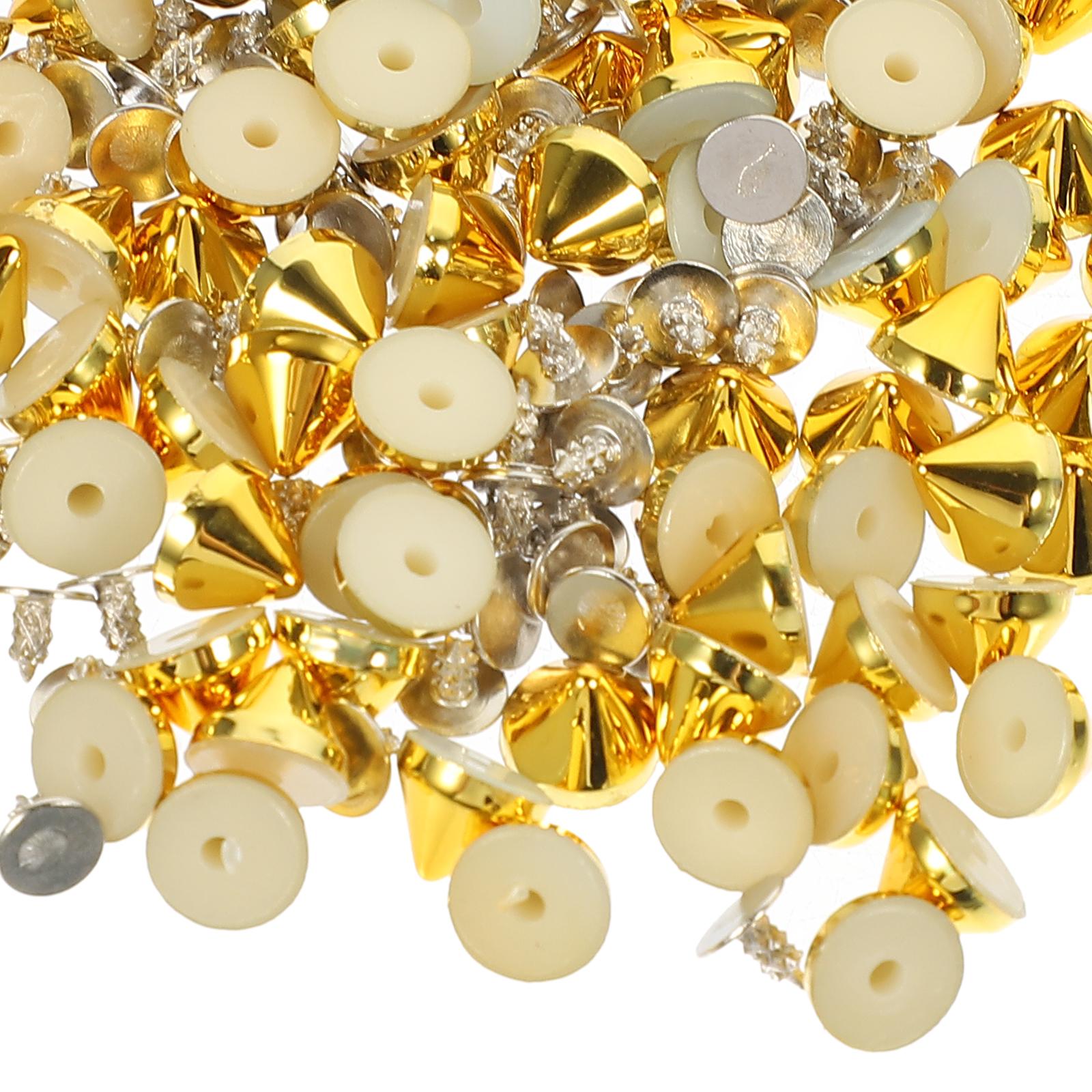 

100pcs Rivet Craft Bag Spikes Accessories Shoes Diy Spike Decorative Rivets Set Clothing Punk Studs Crafting Kit жёлтый