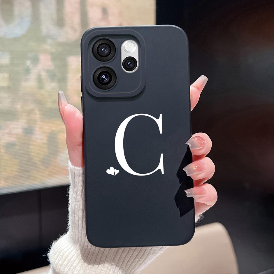 For Oppo Reno15 F Pro Case Simplicity Heart 26 Letters Shockproof Soft Liquid Silicone Cover For OppoReno15 15Pro Reno15F Fundas