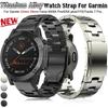 22 26mm Titanium Metal Band For Garmin Fenix 7X 7 6X Pro 5X Plus/ Instinct/Epix Forerunner945 Bracelet Quick Fit Strap Wristband