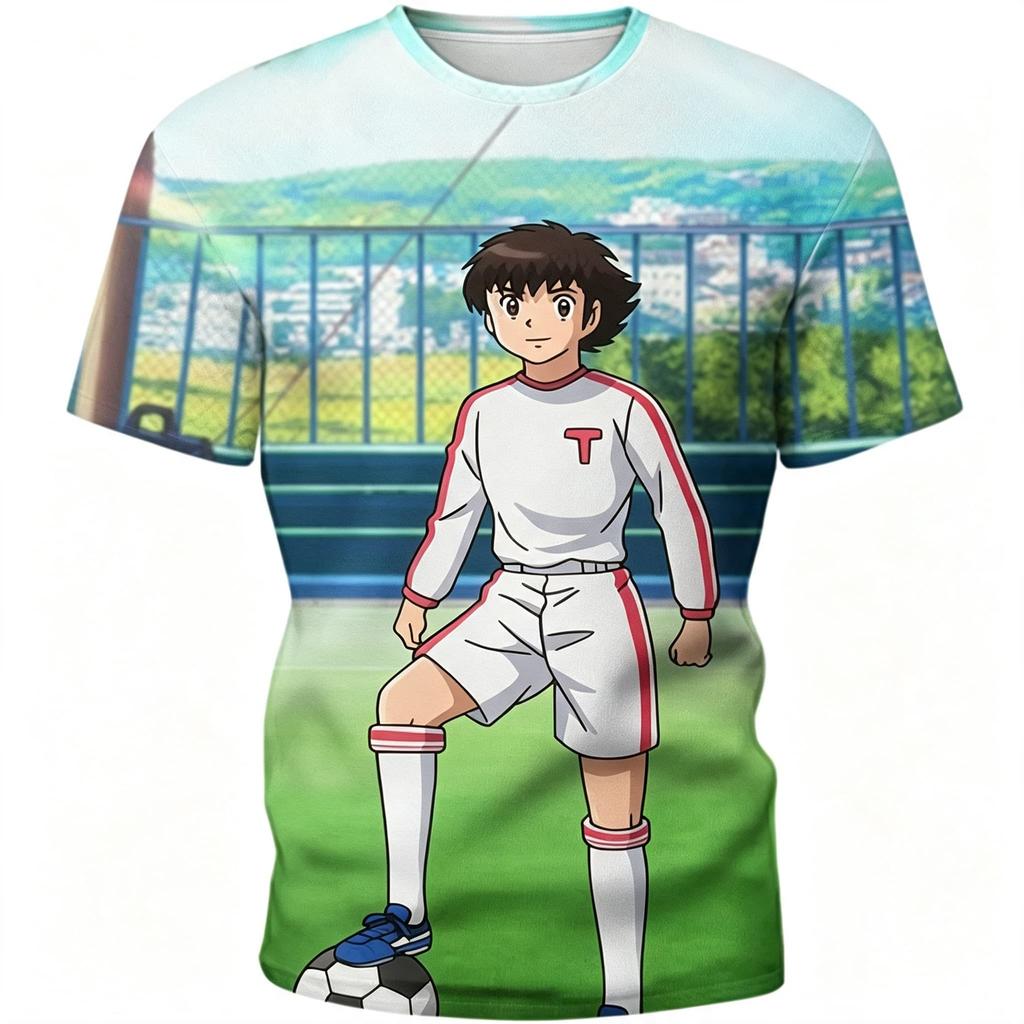 Sommer Freizeit Anime Tsubasa Trikot 3D Herren T-Shirt Damen T-Shirt Jungen Oberteil Kinder Eltern-Kind Schnelltrocknend Kurze Ärmel Kinder T-Shirt