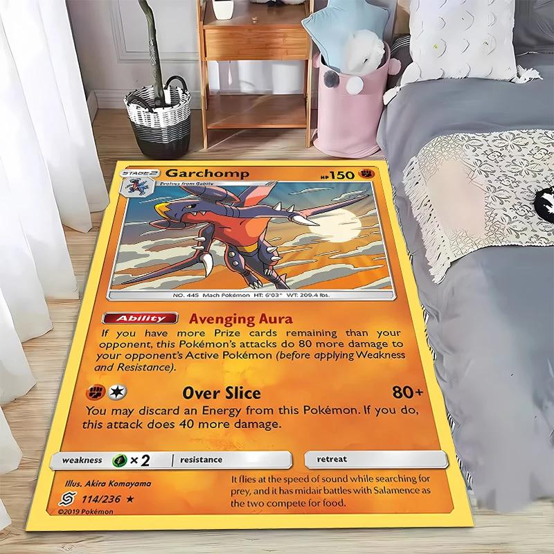 Japanese Game Retro Pokemon Card Pattern Carpets Bedroom Play Mats Rug Liveroom Home Decor Carpet Crawl Mat Play Area Rug