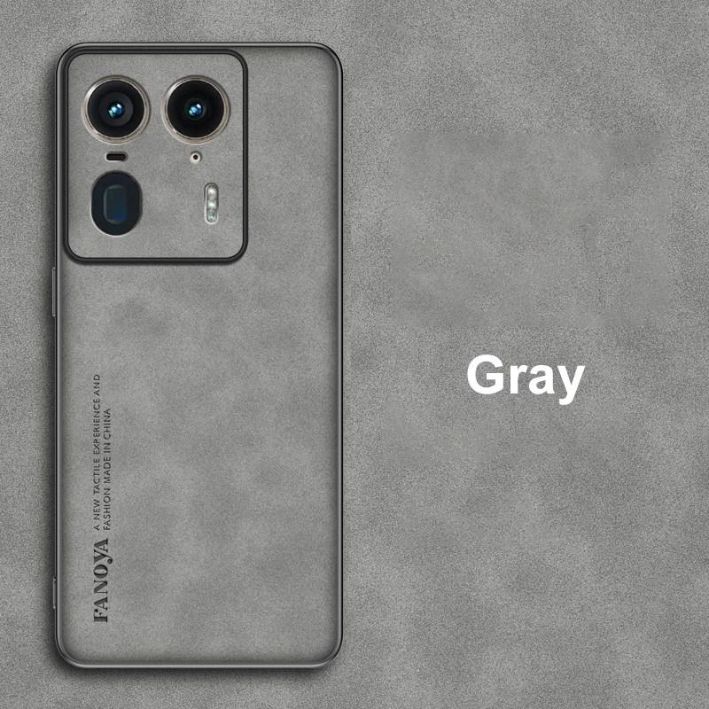 

Матовый чехол для телефона из овчины и искусственной кожи для Motorola Edge 50 Ultra, силиконовый противоударный чехол-бампер для Moto X50 Ultra Moto Edge 50 Ultra серый