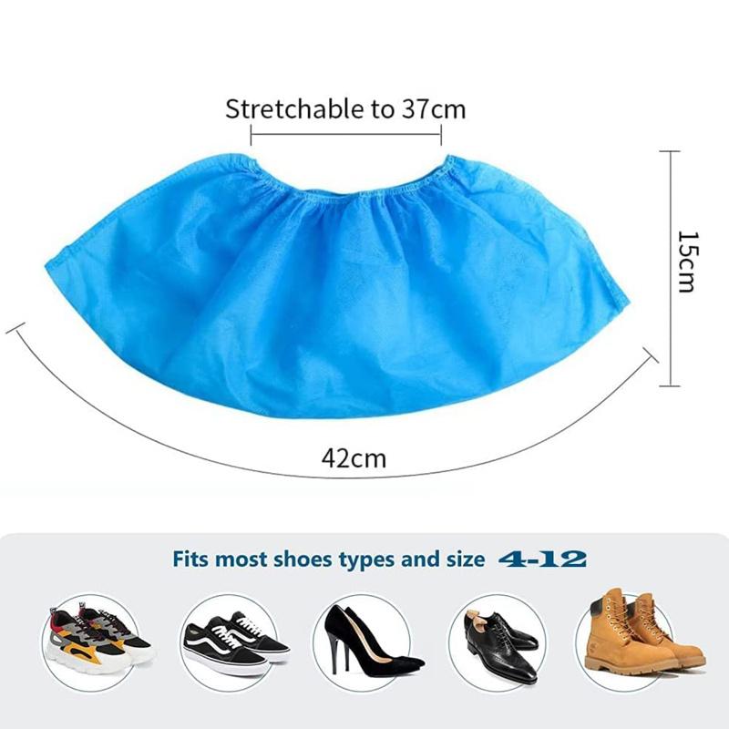 Disposable Shoe Covers Non-Slip 100PCS Shoe Boot Covers Non-Woven Waterproof One Size Fits Most Carpet Indoors Garden Booties