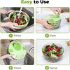 LMETJMA Quick Dry Salad Spinner 4.2L Salad Washer Labor Saving Lettuce Spinner Multiple Water Outlet Lettuce Drainer