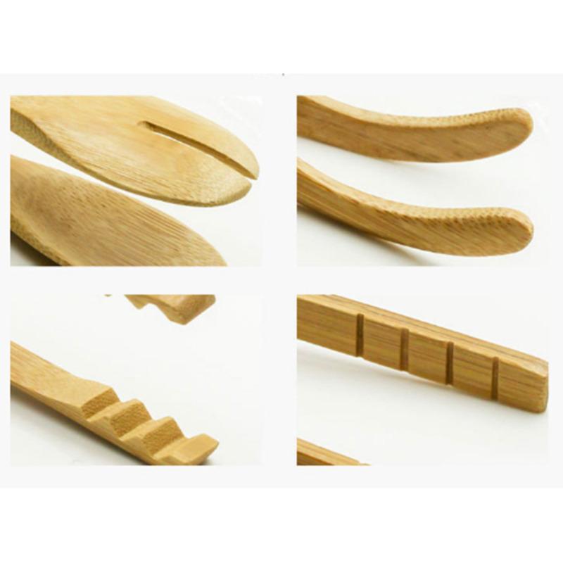 Useful New Shiny Bamboo Cooking Kitchen Tongs Food Tool Salad Bacon Steak Bread Cake Wooden Clip High Quality Home Kitchen Tools