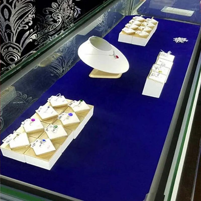 45cm*1/3/5/10/20m Blue Color Self Adhesive Flocking Velvet Fabric Sticky Flcok Suede Fabric for Jewelry Box Car Interior Decor