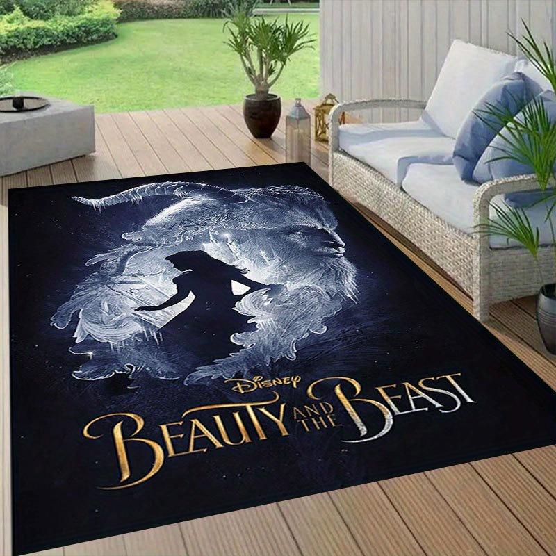 1pc beauty and the beast Pattern Carpet Area Rug Non slip Carpet Hand Washable Floor Mat Suitable For Living Room Bedroom Home Decor Room Decor