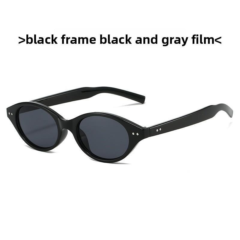Gm Oval Cat Eye Sunglasses For Women With Pc Frame Uv Protection For Outdoor Activities BlackFrameDarkLens