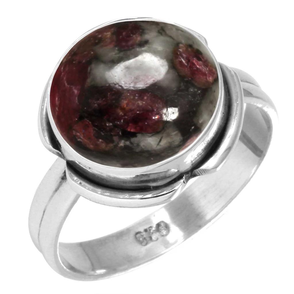 925 Sterling Silver Ring Women Gemstone Handmade Jewelry Valentine's Day Gift Crazy Lace Agate Dalmatian Dendrite Opal Eudialyte Howlite K2 Jasper