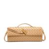Handwoven Bag Soft Leather Lock Dinner Bag Medieval Baguette Bag Long Fashion