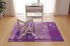 IKEHIKO Desk Carpet, Girl's Eiffel Pattern, Rectangular, "Jeanne Two," Purple, Approx. 133 X 170 Cm #4720839