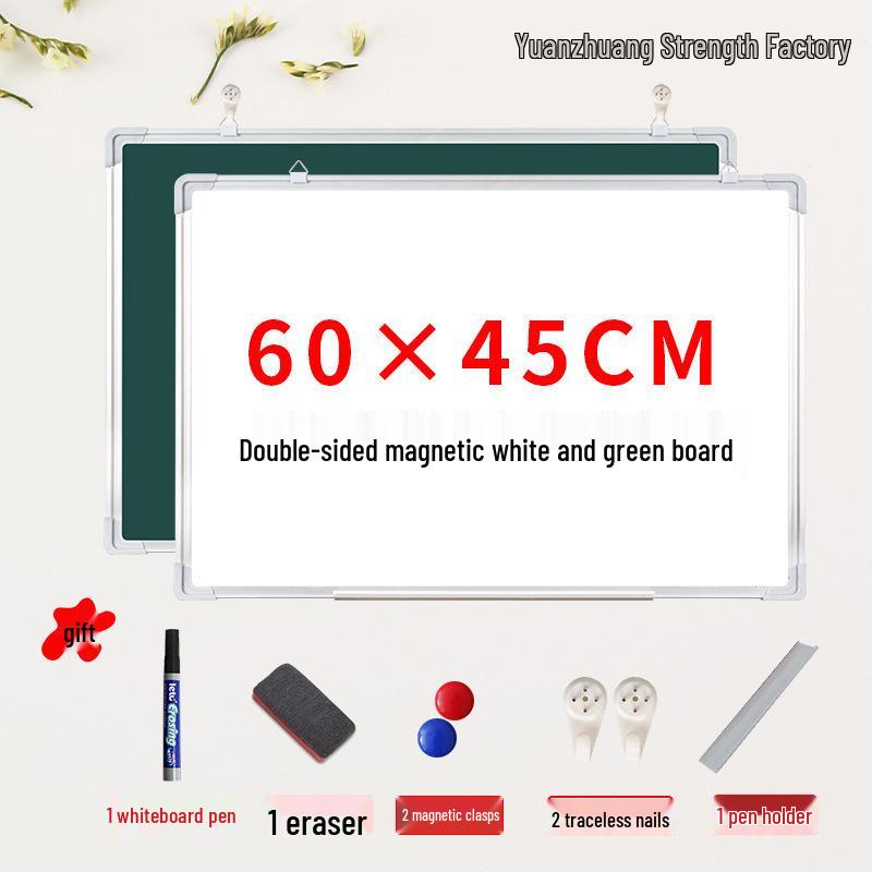 Double-Sided Magnetic Whiteboard & Chalkboard with Mobile Stand for Home, Teaching, and Office Use