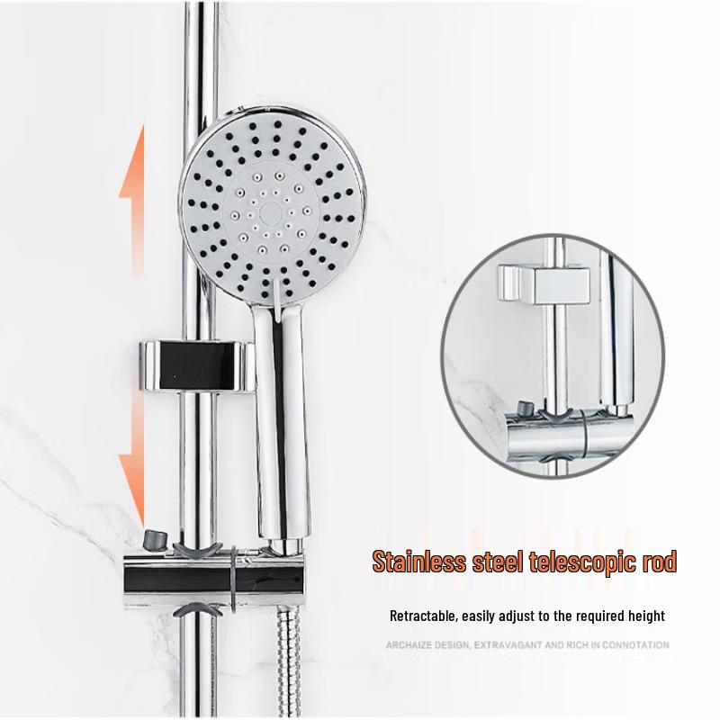 Wall-Mounted Round Shower System with Copper Faucet