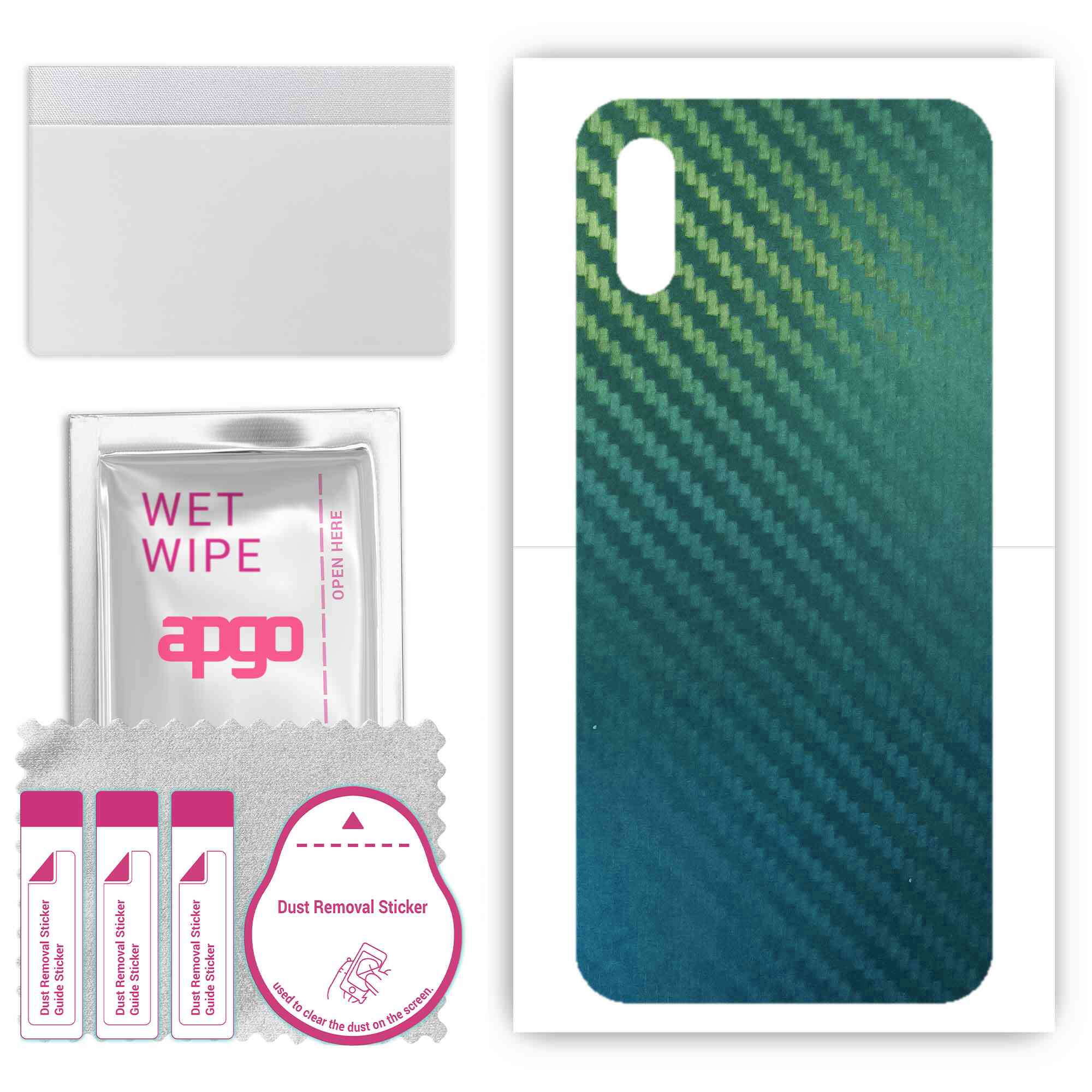 

Apgo Protective Skin Sticker for the back compatible with Xiaomi Redmi 9A, Wrap Film, Foil, Vinyl - Pattern Carbon Chameleon CAKA1