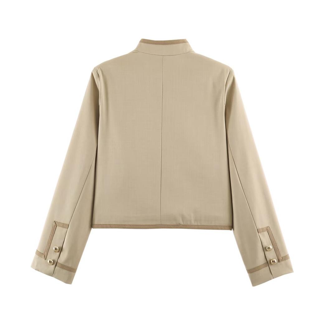 New autumn models, fashionable and casual style, versatile knot buckle temperament jacket, short coat