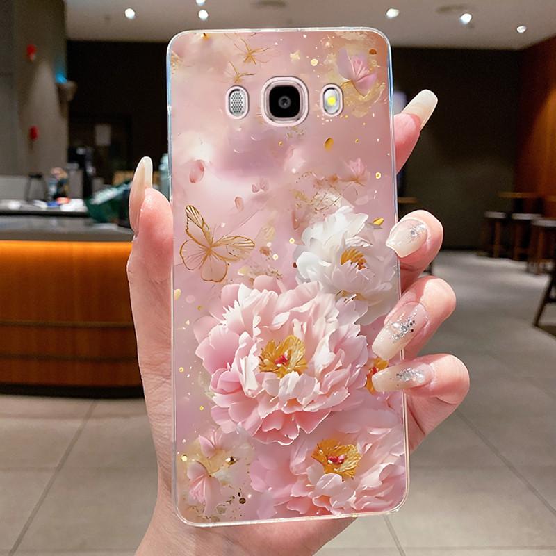 For Samsung J5 2016 J510F J510GN Case Samsung Galaxy J7 2016 J710F J710GN Phone Case Clear Fashion Butterfly Flowers Soft Cover