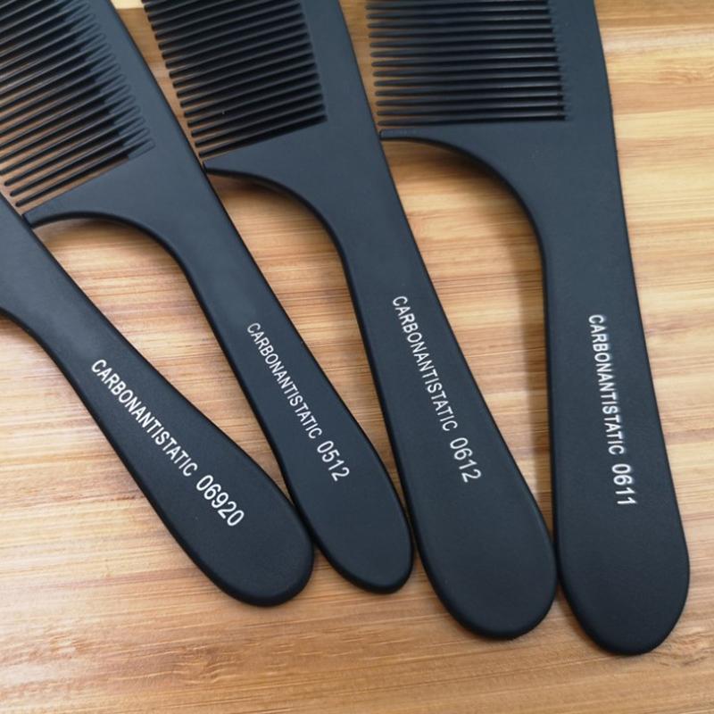 2Pcs Black Hair Salon Comb Hairdressing Carbon Comb Antistatic And Heat Resistan