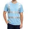 Refleksyjna Koszulka z Krótkim Rękawem Wysoka Widoczność Szybkoschnący T-shirt do Biegania w Nocy, Jazdy na Rowerze, Pracy Budowlanej