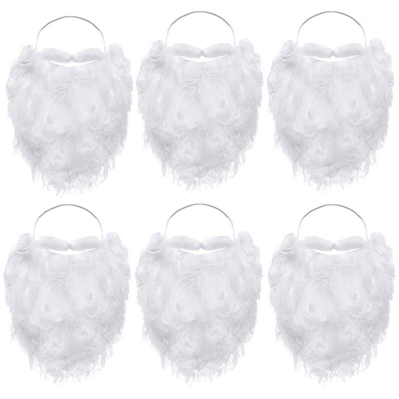 1/2/6/12 шт. Белая борода Санты Борода Санты для взрослых Рождественский Санта-Клаус Гном Косплей Борода Костюм Для взрослых Подростков Поддельная