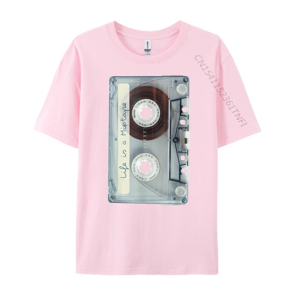 Life Is A Mixtape Old School Tape Cassette Printed T-Shirt Male T-Shirt Graphic Cotton Short Sleeve