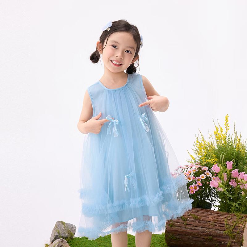 Girls' Bowknot Ruffle Sleeveless Princess Dress