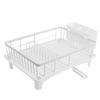 White/Black Dish Drainer Iron Utensil Dish Rack Dish Rack With Drainboard  Countertop Storage