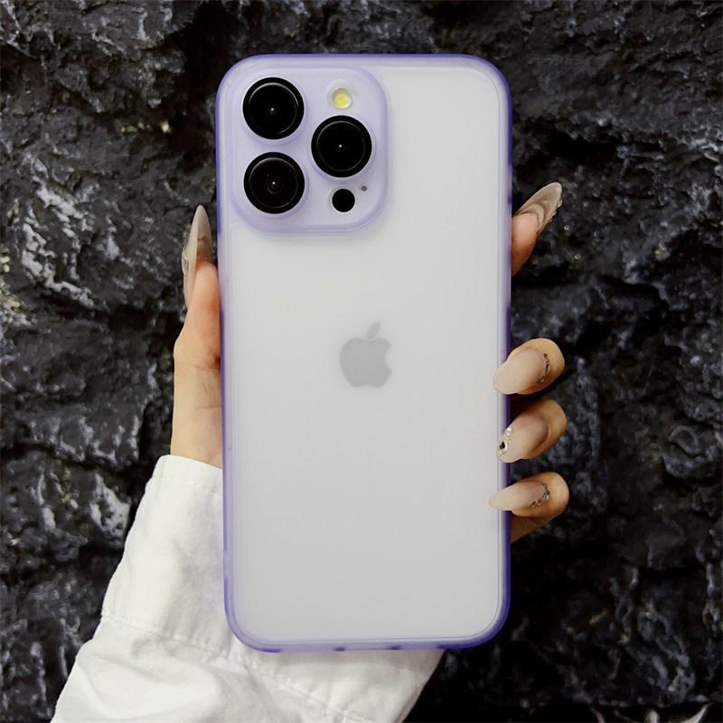 Luxury 2-in-1 Frosted Ice Mist case for iPhone 15 Pro Max 14 Plus 13 12 11 Pro All-inclusive Fall protection case with lens film