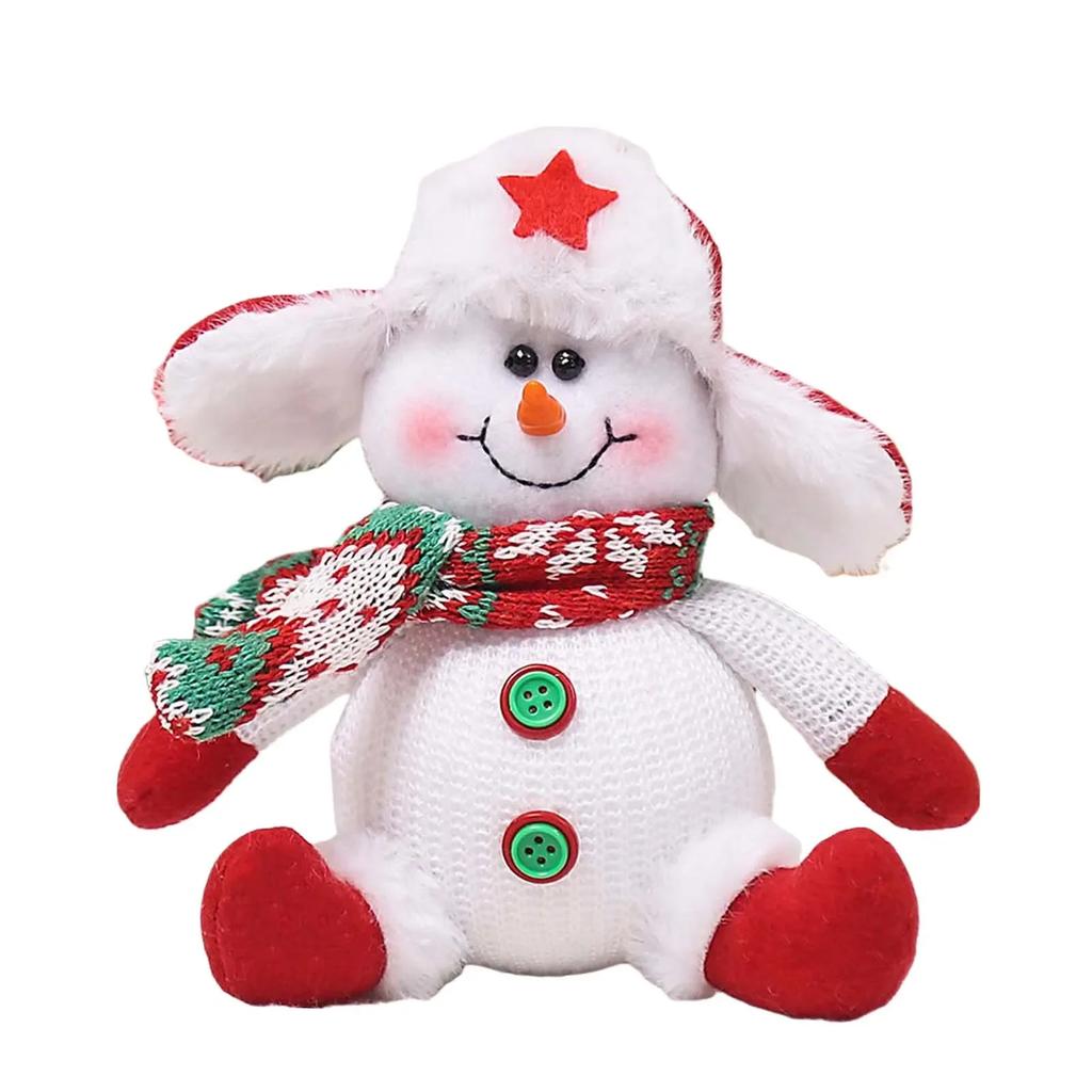 Handmade Christmas Figurines Toys Cartoon Christmas Tree Pendant Santa Snowman Gnomes Plush Table Decorations Xmas Decorations