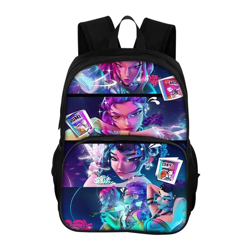 Kpop Demon Hunters Printed Oxford Backpack With Breathable Design For School Students