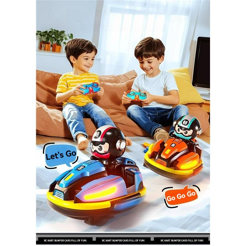RC Battle Bumper Car Toy for Toddler Boy Girl Catapult Robot Karting Toy with Music Light RC Battle Game for Kids Family Battles