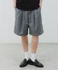 BAKKEN Side Hidden Elastic Two-Pleated Wide Half Pants Bk8903_Gray