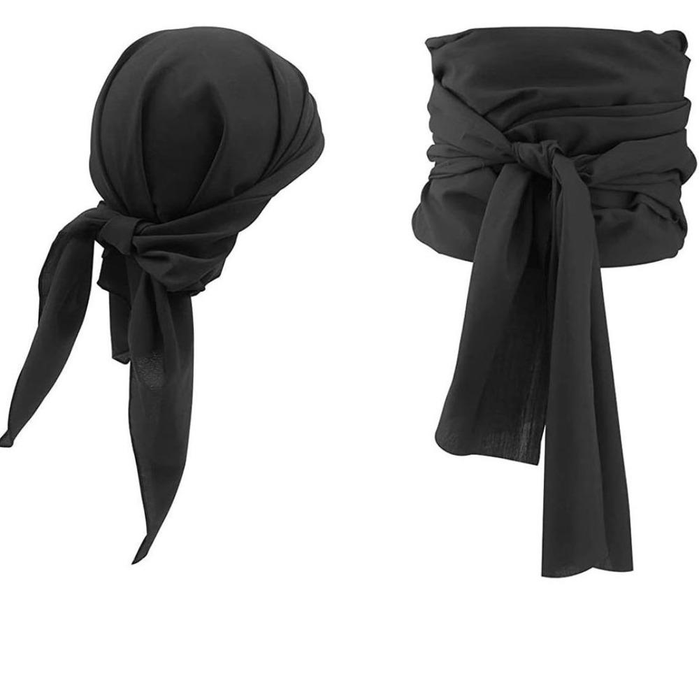 Solid Color Pirate Headband Waist Belt Head Wrap Cosplay Costume Retro Halloween Scarf Belt  Men