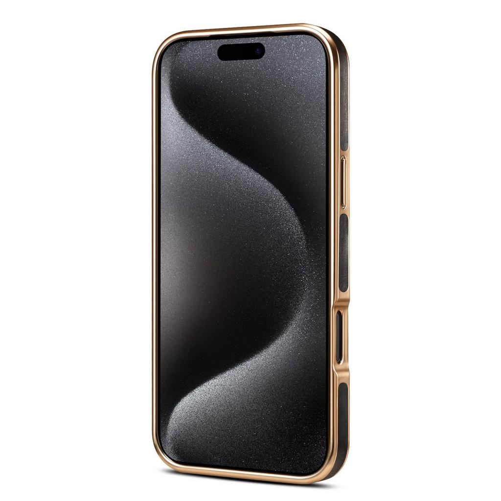 Denior Apple 17 Air Genuine Leather Protective Case for iPhone 17 Pro Max, Cowhide Electroplated 