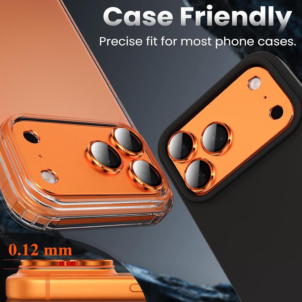 2 Sets Luxury Metal Camera Lens Protector for iPhone 17 16 15 14 Pro Max Aluminum Alloy Camera Film Original Color Tempered Glass Lens Protector